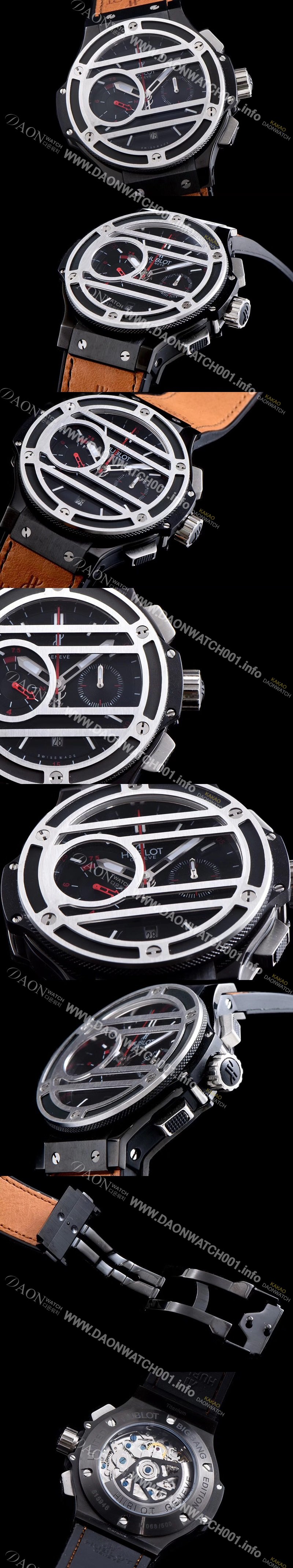 레플리카 [휴블렛] 남성용 빅뱅 처커뱅 317.NM.1137.VR 그리드 모양 다이얼 커버 100% 티타늄 크로노그래프 ETA-7750B 오토매틱 무브먼트 HUB0242