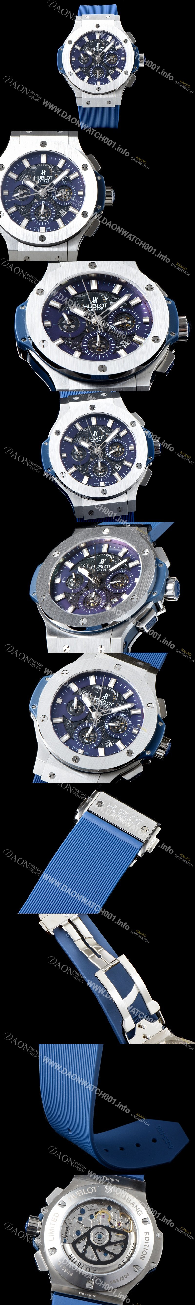 레플리카 [휴블렛] 남성용 New pgrade!!빅뱅 311.SX.1170.GR 크로노그래프 44MM 블루&스켈레톤 다이얼 수정형 ETA 7750 오토매틱 무브먼트 HUB0230