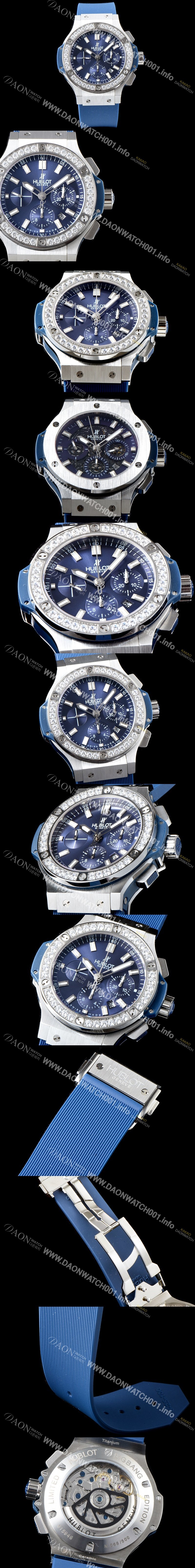 레플리카 [휴블렛] 남성용 New pgrade!!빅뱅 301.SX.1170.SX.2704 1:1 수공 맞물림 형식의 쥬얼라인 크로노그래프 44MM 블루 다이얼 수정형 ETA 7750 오토매틱 무브먼트 HUB0233