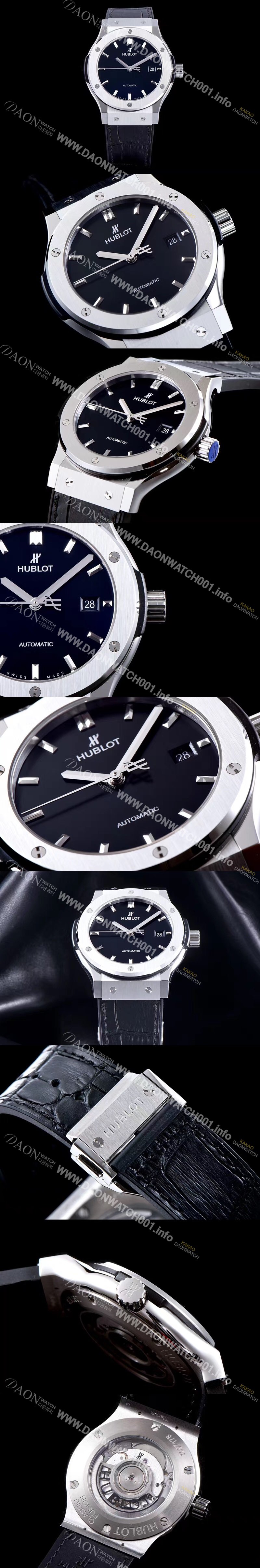 레플리카 [휴블렛] 남성용 NEW 클레식 퓨전 511.NX.1171.LR 논그로노형 33MM 블랙 다이얼 오토매틱 무브먼트 HUB0201