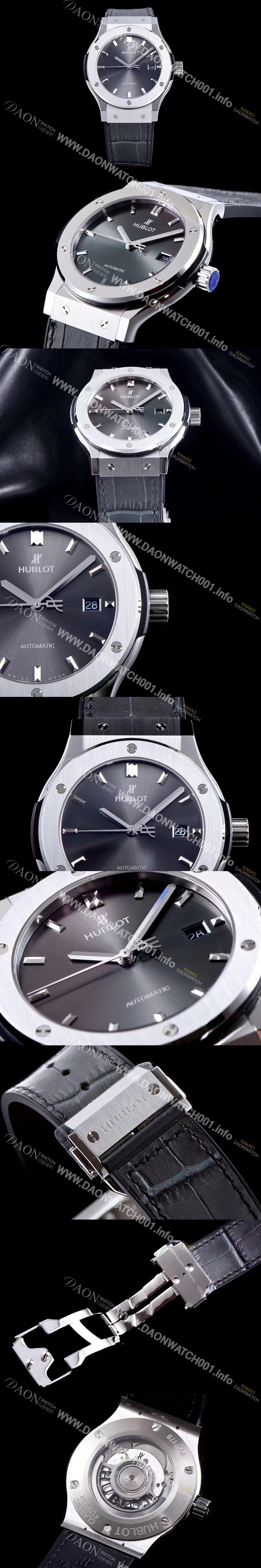 레플리카 [휴블렛] 남성용 NEW 클레식 퓨전 565.NX.7071.LR 논그로노형 33MM 그레이 다이얼 오토매틱 무브먼트 HUB0200