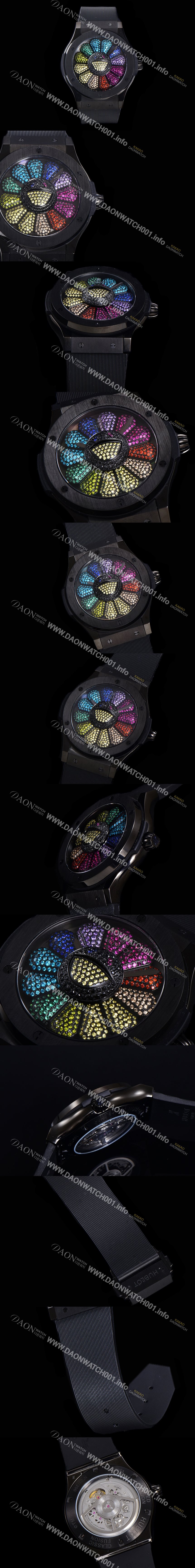 레플리카 [휴블렛] 남성용 신형버전 클래식 퓨전 45mm 오토매틱 Hub1214 타입  우레타줄 PVD코팅케이스 무늬다이얼 hub1311