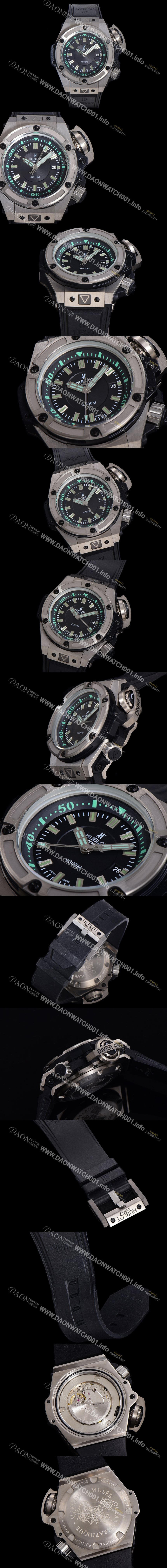 레플리카 [휴블렛] 남성용 빅뱅 킹 파워 오세아노그래픽 오토매틱 Hub1400 티타늄제질 48mm  러버우레탄줄 블랙다이얼 hub9191