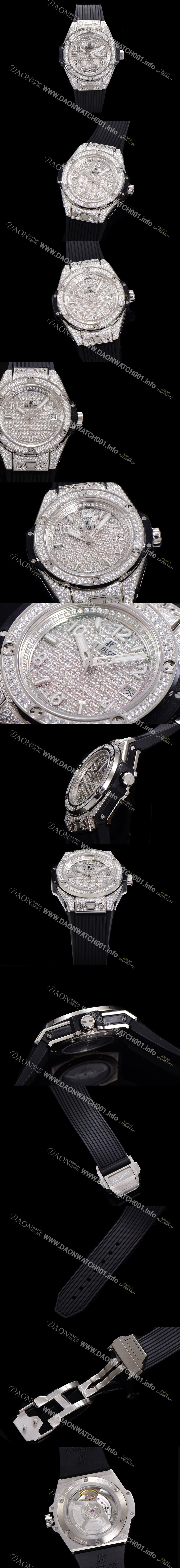 레플리카 [휴블렛] 남여공용 빅뱅 오토매틱 HUB1710타입 39mm 다이아/보석 세팅 우레탄밴드 보석다이얼 hub5912