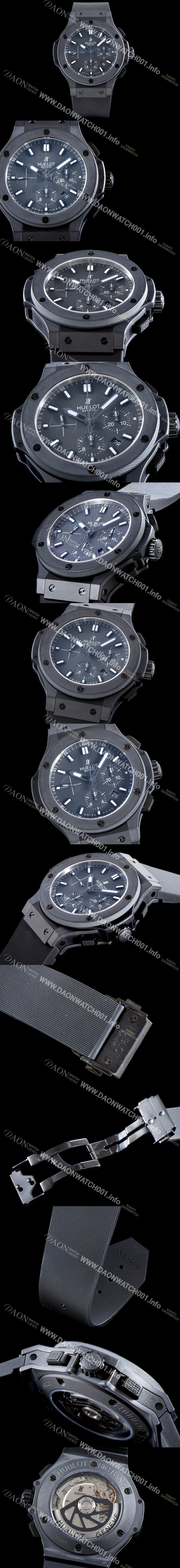 레플리카 [휴블렛] 남성용 NEW 빅뱅 301.CI.7170.LR 밀리미터에 세라믹 에디션!! 44MM 크로노그래프 선레이 새틴-피니시 블랙 다이얼 Caliber HUB 4100 타입 무브먼트 HUB4210
