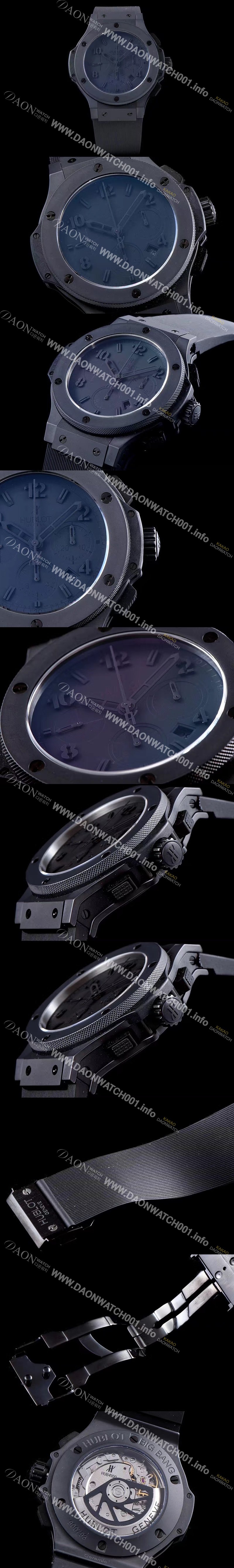 레플리카 [휴블렛] 남성용 빅뱅 301.ci.1110.ci 44MM 크로노그래프 올블랙 다이얼 오토매틱무브먼트 HUB4102