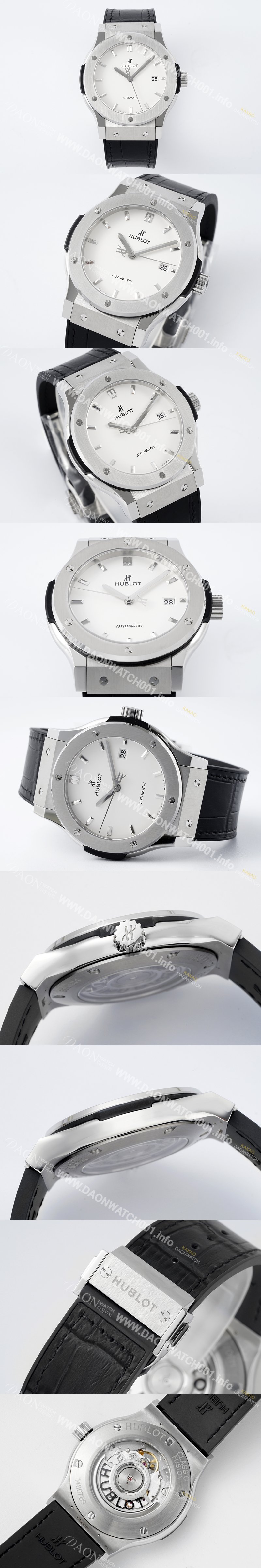 레플리카 [휴블렛] 남성용 클래식 퓨전 542.NX.2611.LR 42mm 오토매틱 2892 타입 가죽/러버 믹스 화이트 다이얼 hub2138