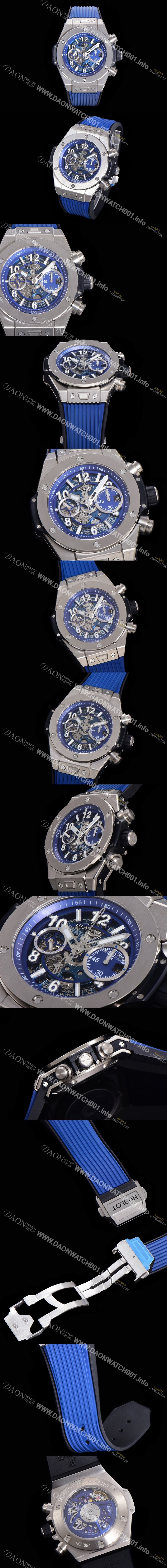 레플리카 [휴블렛] 남성용 빅뱅 유니코 킹골드 크로노그래프 441.NX.5179.RX  HUB1280 오토매틱 므브먼트 44mm 러버밴드 스켈레톤다이얼 hub38949