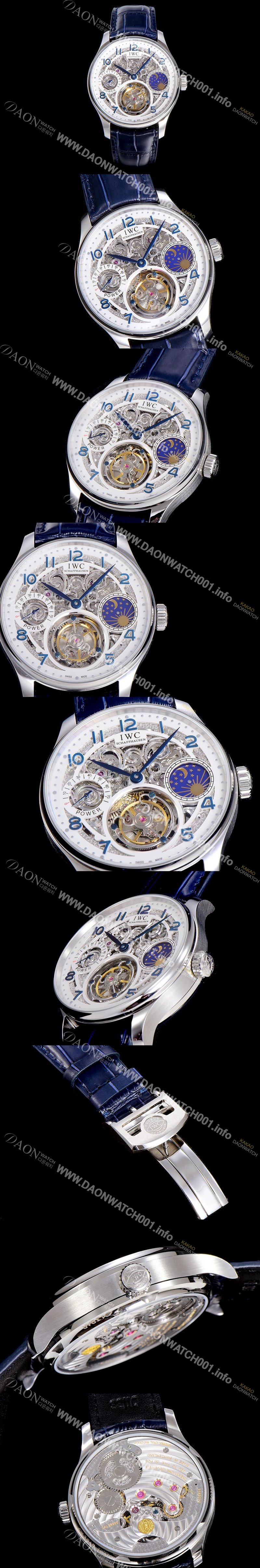 레플리카 [아이더블유씨]남성용  포르투기즈 42미리 수동/기계식 투어빌론(뚜르삐옹) 스켈래톤 다이얼 블랙다이얼 IWC27041