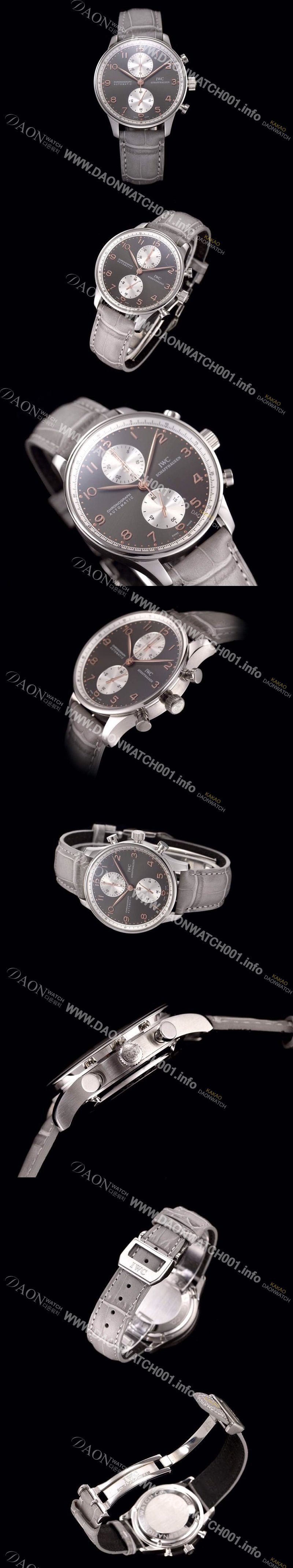 레플리카 [아이더블유씨] 남성용 포르투기즈 오토매틱 크로노그래프 그레이 다이얼 IWC4205