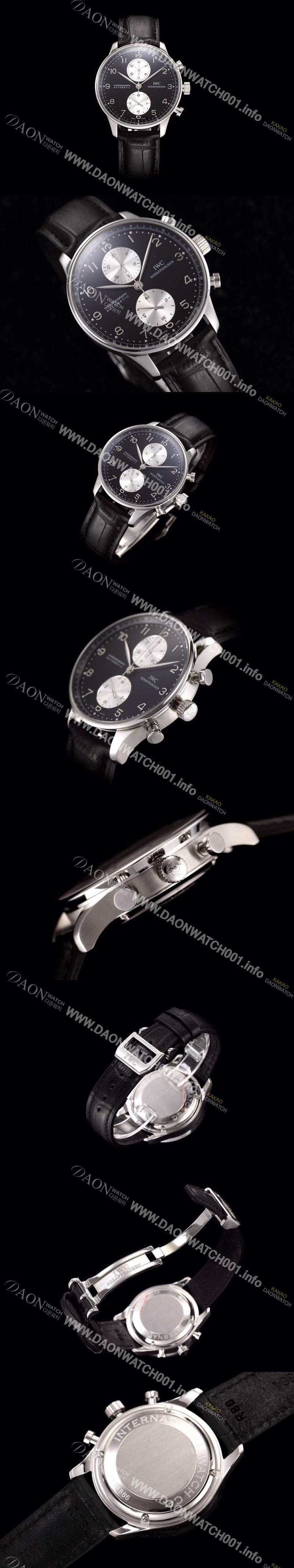 레플리카 [아이더블유씨] 남성용 포르투기즈 오토메틱 크로노그래프 블랙 다이얼 IWC0442