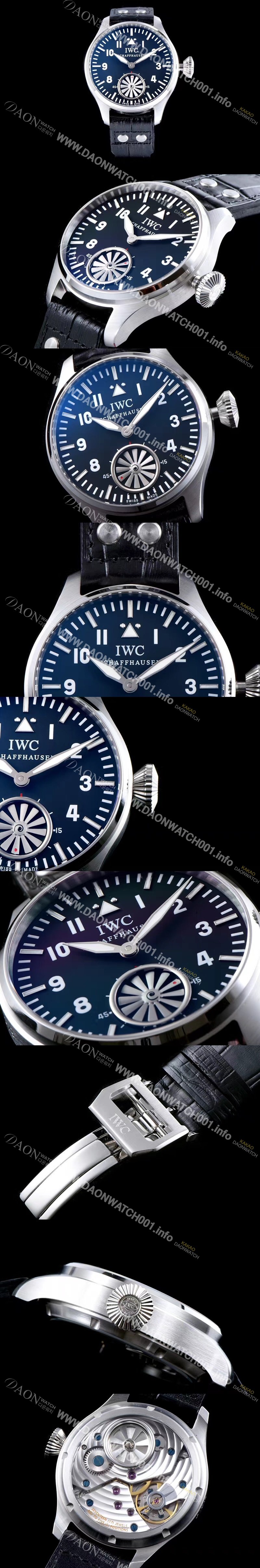 레플리카 [아이더블유씨] 남성용 빅파일럿 마커스 블러 터빈 수동 무브먼트 블랙다이얼 IWC0420