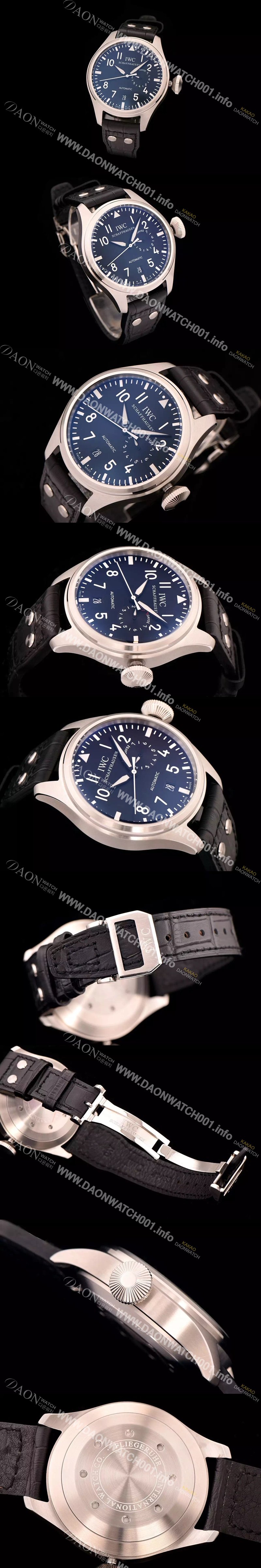 레플리카 [아이더블유씨] 남성용 빅 파일럿 세븐 데이즈 47mm 블랙다이얼 IWC0433