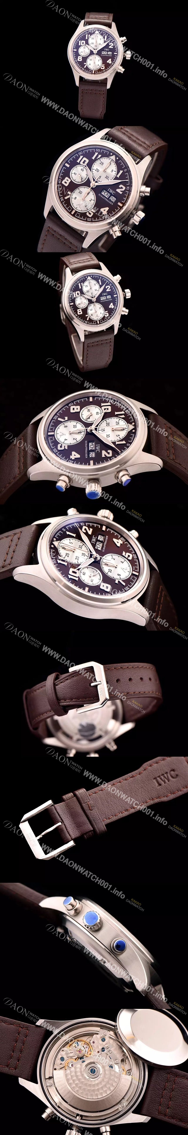 레플리카 [아이더블유씨] 남성용 파일럿 크로노 생땍쥐베리 브라운다이얼 IWC0402