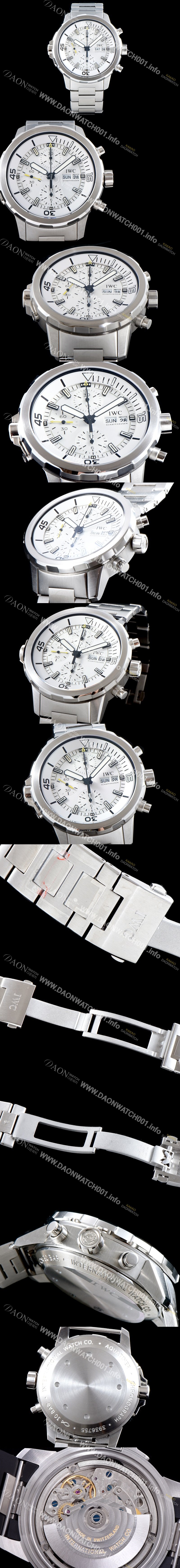 레플리카 [아이더블유씨] 남성용 아쿠아타이머 IW376802 크로노그래프 화이트 다이얼 IWC0401