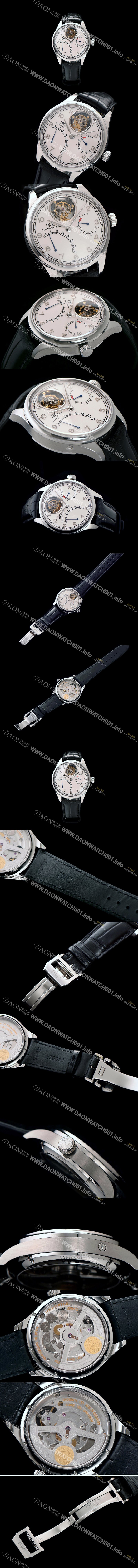 레플리카 [아이더블유씨] 남성용 포르투기즈 투어빌론 화이트 다이얼 IWC0450