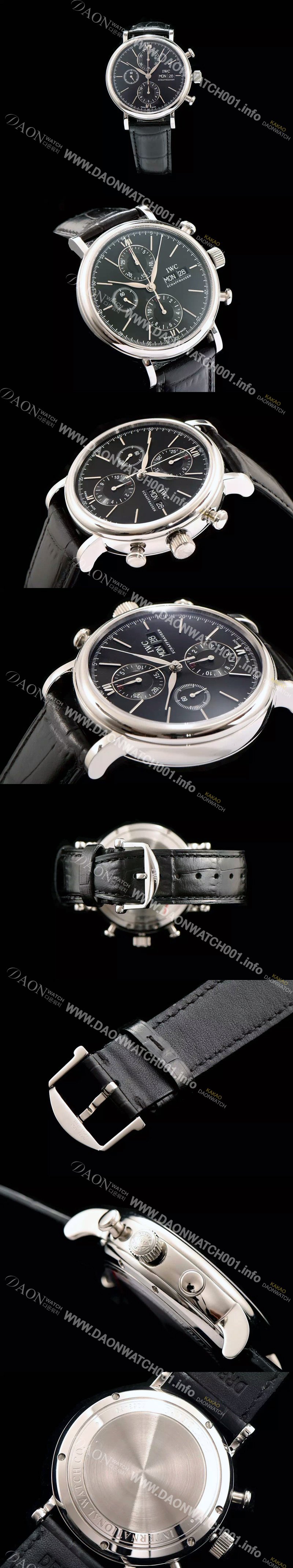 레플리카 [아이더블유씨] 남성용 포르토피노 7750 오토매틱 무브먼트 블랙 다이얼 IWC0201