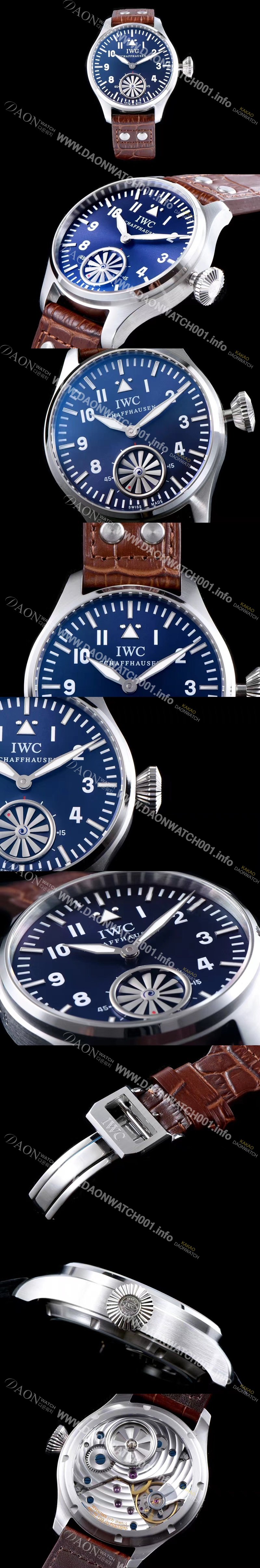 레플리카 [아이더블유씨] 남성용 빅 파일럿 마커스 뷸러 터빈 무브먼트 V6F 1:1베스트 에디션 블루 다이얼 IWC0200