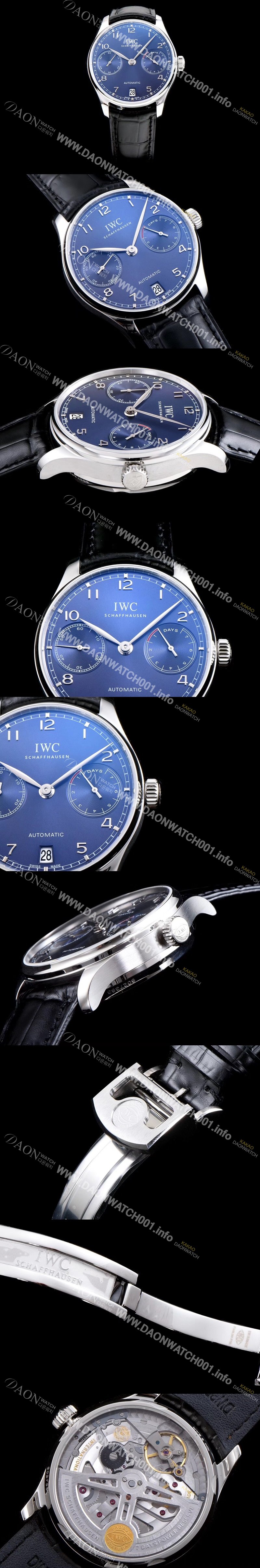 레플리카 [아이더블유씨] 남성용 포루투기즈 IW500710 블루 다이얼 오토매틱 무브먼트 IWC0201