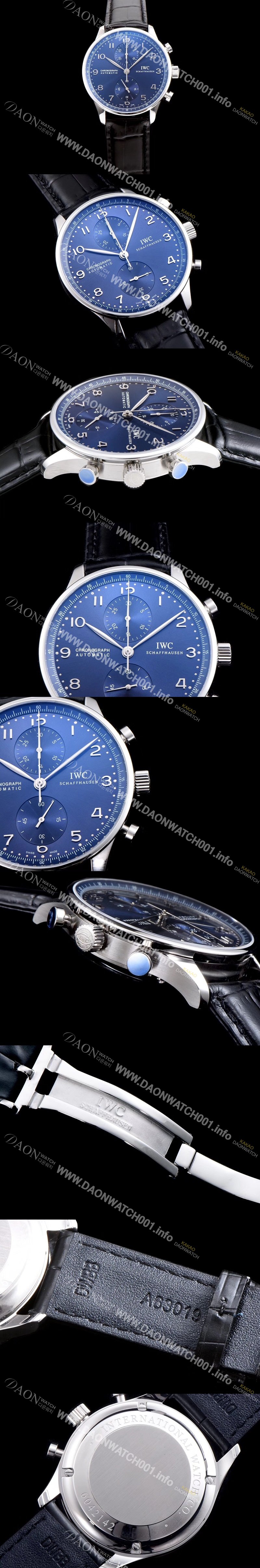 레플리카 [아이더블유씨] 남성용 포루투기즈 IW371491 크로노그래프 블루 다이얼 오토매틱 무브먼트 IWC0200