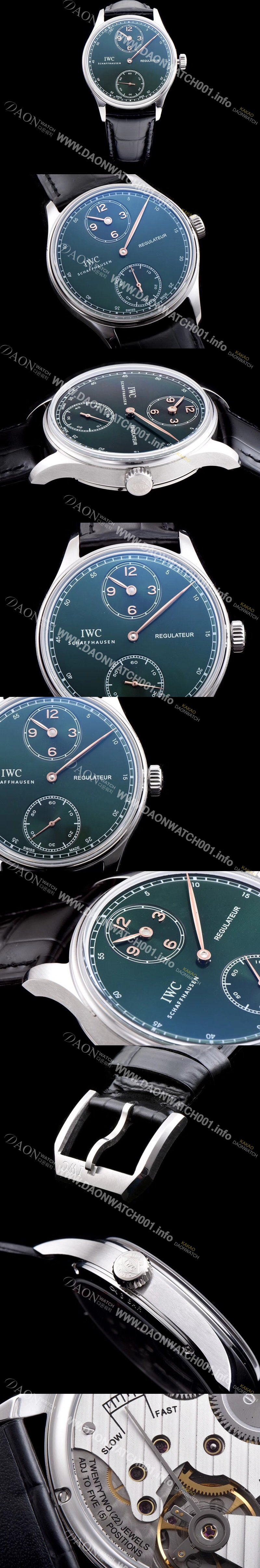 레플리카 [아이더블유씨] 남성용 포르투기즈IW544404모델 그린 다이얼 IWC0104