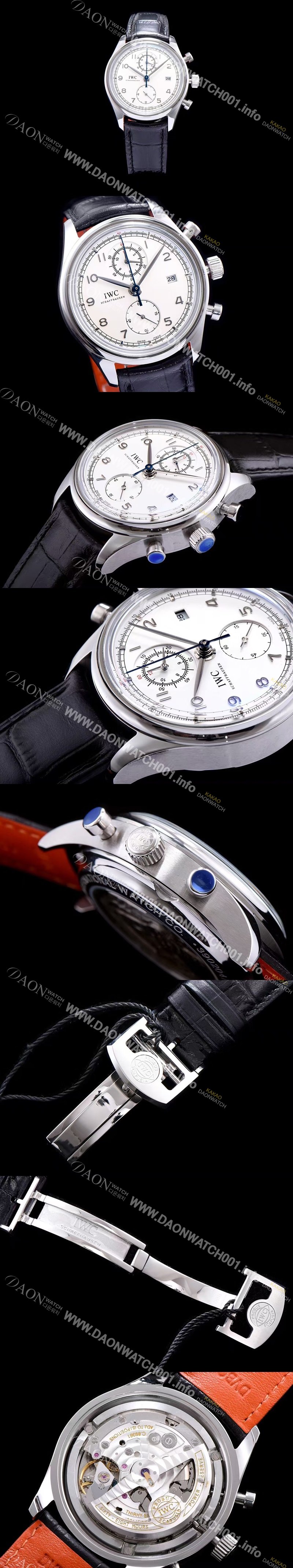 레플리카 [아이더블유씨] 남성용 포루투기즈 칼리버 IW390403 클래식 모델 크로노그래프 화이트 다이얼 오토매틱 무브먼트 IWC0101