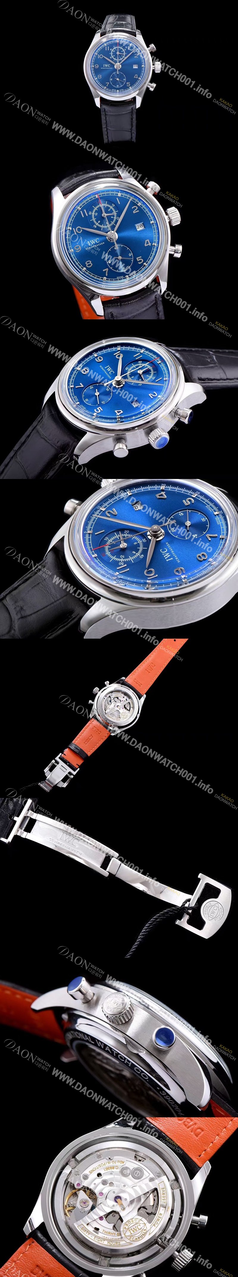 레플리카 [아이더블유씨] 남성용 포루투기즈 칼리버 IW390406 클래식 모델 크로노그래프 블루 다이얼 오토매틱 무브먼트 IWC0140