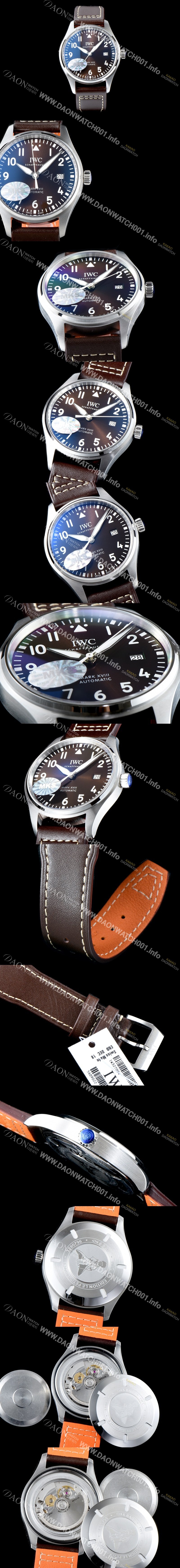 레플리카 [아이더블유씨] 남성용 파일럿 워치 마크 XVIII IW327003 컬렉션 40mm 브라운 다이얼 오토매틱 무브먼트 iwc4075