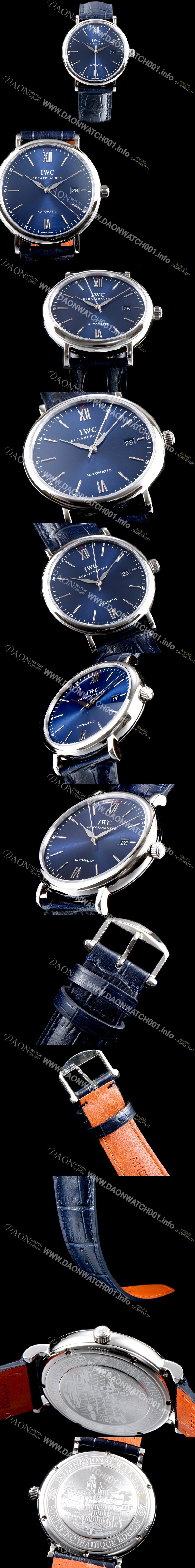 레플리카 [아이더블유씨] 남성용 포르토피노 IW356512 오토매틱 센트럴 해킹 세컨즈 블루 다이얼 오토매틱 무브먼트 IWC0134