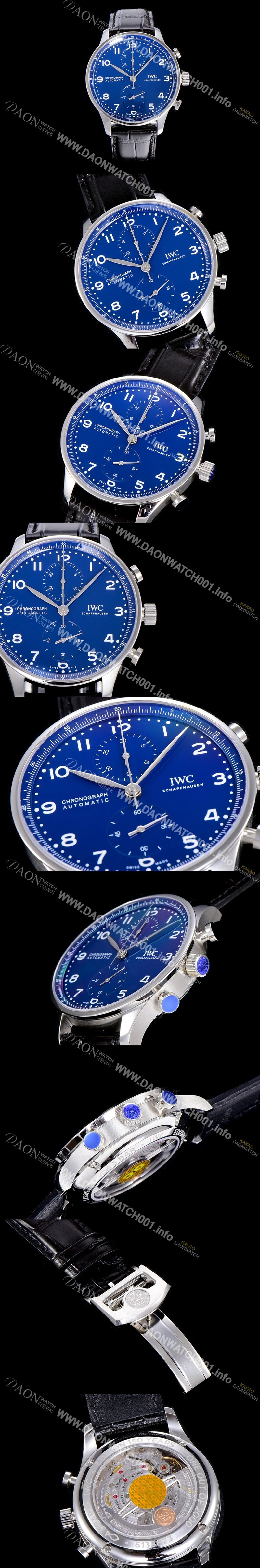 레플리카 [I.W.C]남성용 포르투기즈 IW371601 크로노그래프 에디션 150주년 한정판 블루다이얼 IWC93810
