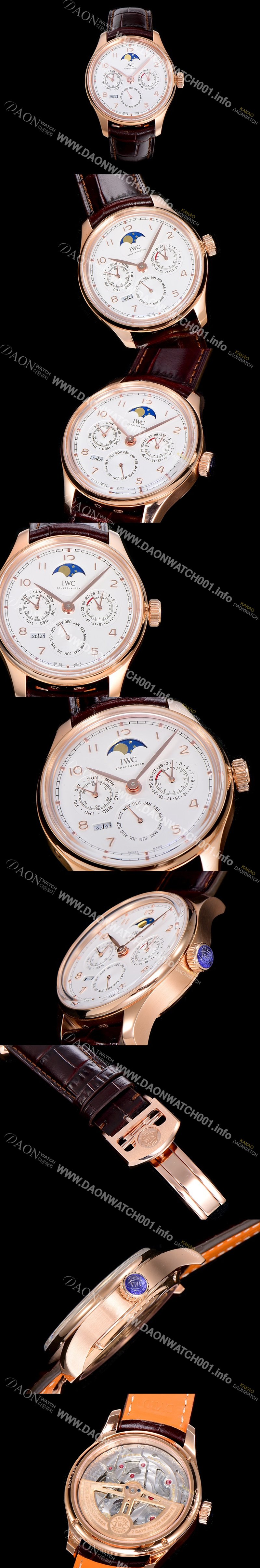 레플리카 [아이더블유씨]남성용 포르투기즈IW502306  퍼페츄얼 캘린더 18k로즈골드 44미리 오토매틱 화이트다이얼 IWC86507