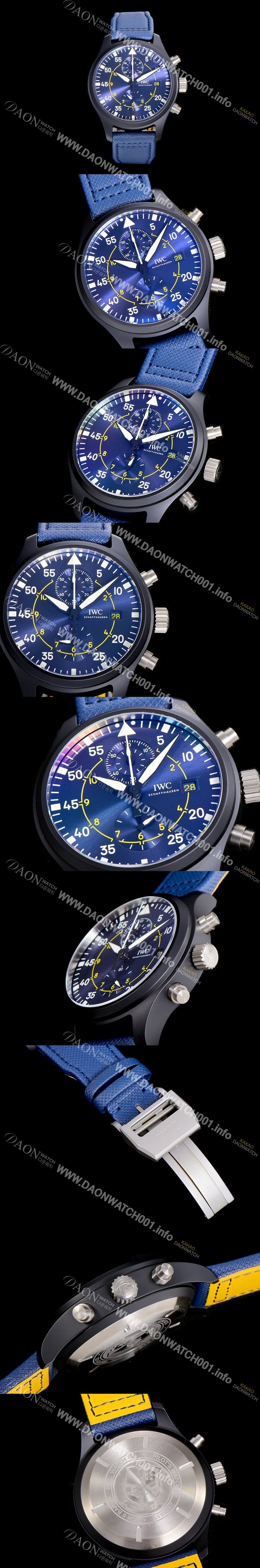 레플리카 [아이더블유씨]남성용 파일럿 워치 탑건 IW389008 크로노그래프 44.5미리 메르세데스-AMG 블루다이얼 오토매틱 IWC91976