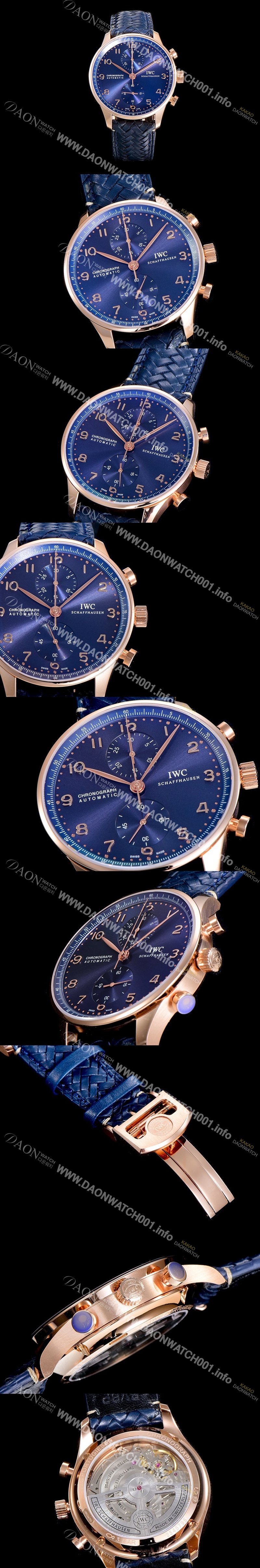레플리카 [아이더블유씨]남성용 포르투기져 IW371614 크로노그래프 부티크 41미리 블루다이얼  IWC64001
