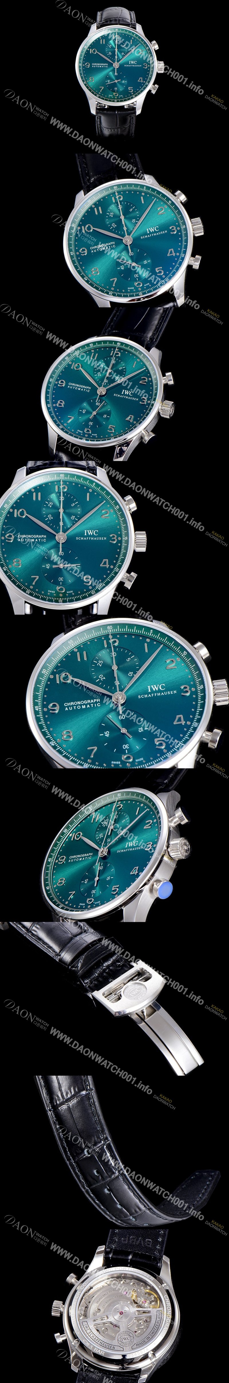 레플리카 [아이더블유씨]남성용 포르투기즈 IW371615 그린 크로노그래프 스틸 41미리 그린다이얼 IWC85646