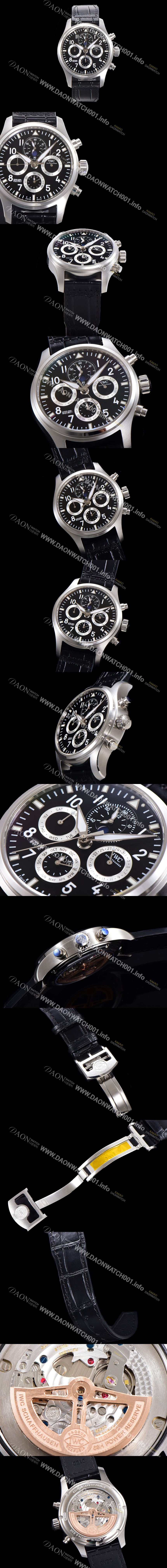 레플리카 [아이더블유씨] 남성용 파일럿 41mm 오토매틱 89630 타입 가죽줄 블랙다이얼 iwc1195