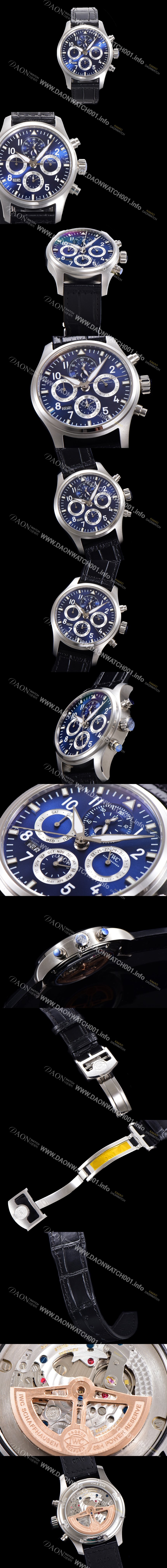 레플리카 [아이더블유씨] 남성용 파일럿 41mm 오토매틱 89630 타입 가죽줄 블루다이얼 iwc3952