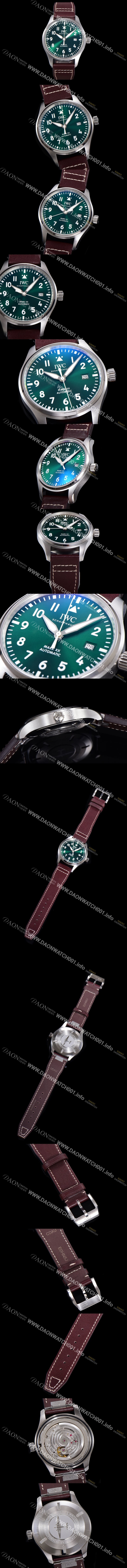 레플리카 [아이더블유씨] 남성용시계 1:1수제공정형 마크18 !! 파일럿 IW328205 마크18 오토매틱 32111타입 40mm 가죽줄 그린다이얼 iwc9264
