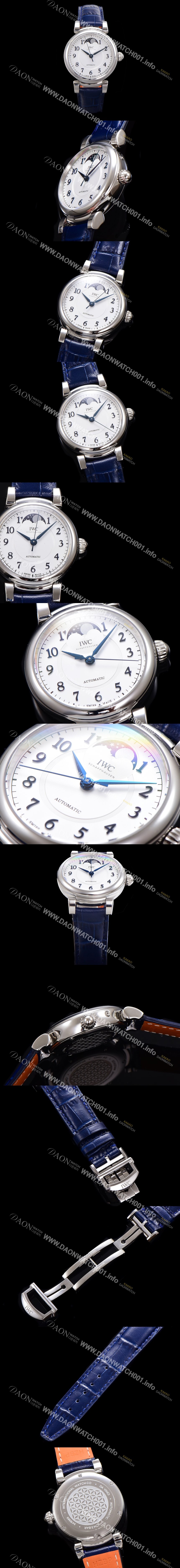 레플리카 [아이더블유씨]여성용 다빈치 IW459306 오토매틱 문페이즈 36mm 18K 로조골드 다이아몬드베젤가죽줄 화이트다이얼 iwc81539