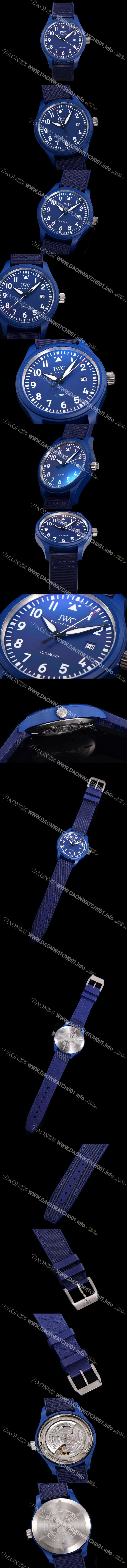레플리카 [아이더블유씨]남성용 파일럿 IW328101 마크 탑건 에디션 오토매틱 40mm 세라믹재질 나토천/가죽줄 믹스 블루다이얼 iwc48621