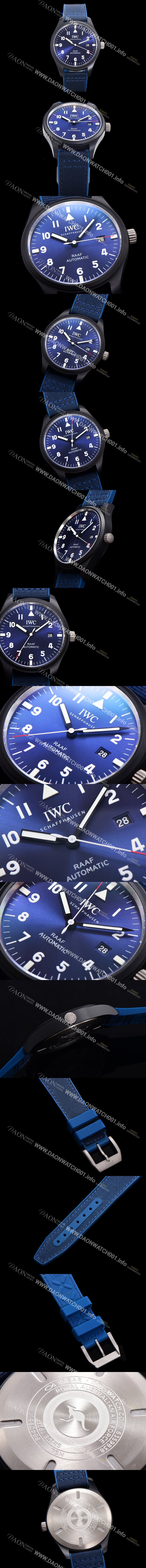 레플리카 [아이더블유씨]남성용 파일럿 IW328102 마크 탑건 오토매틱 40mm 세라믹재질 나토천/가죽줄 믹스 블루다이얼 iwc70618