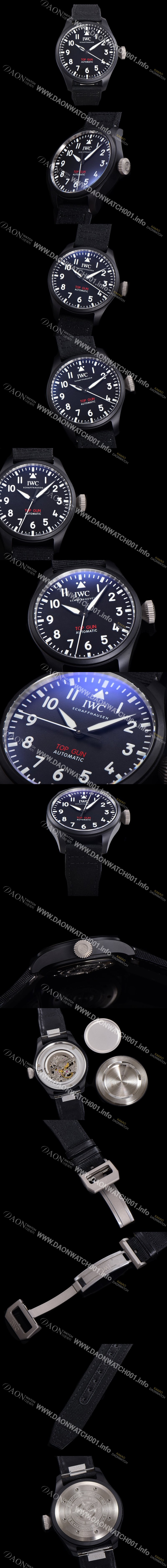 레플리카 [아이더블유씨] 남성용 파일럿 IW329801 오토매틱 43.8mm 세라믹재질 나토천/가죽줄 믹스 블랙 다이얼 iwc29049