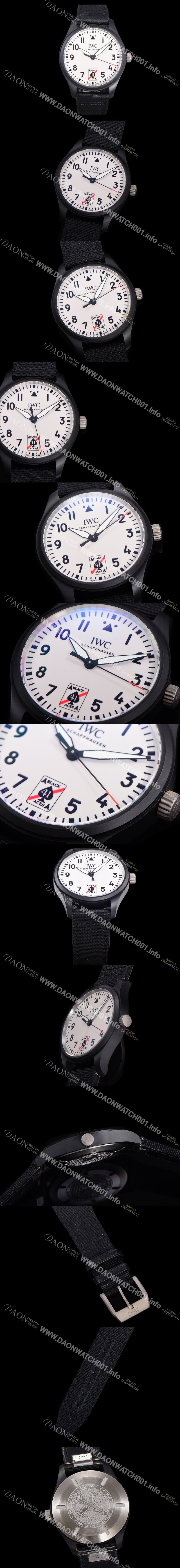 레플리카 [아이더블유씨] 남성용 파일럿 IW326905 오토매틱 41mm 세라믹재질 나토천/가죽줄 믹스 블랙 다이얼 iwc29054