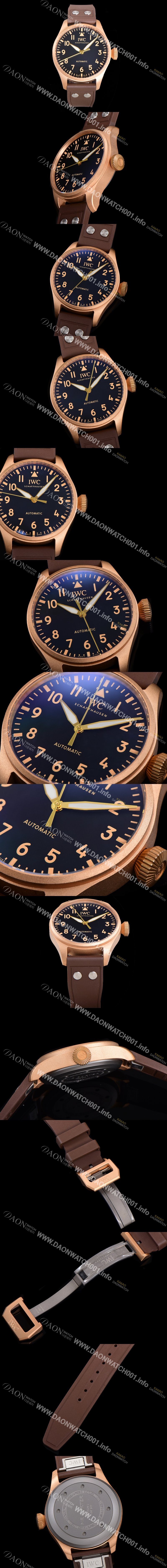 레플리카 [아이더블유씨] 남성용 빅 파일럿 워치 IW329703 브론즈 스핏파이어 43mm 오토매틱 9015 타입 러버스트랩 블랙다이얼 iwc39266