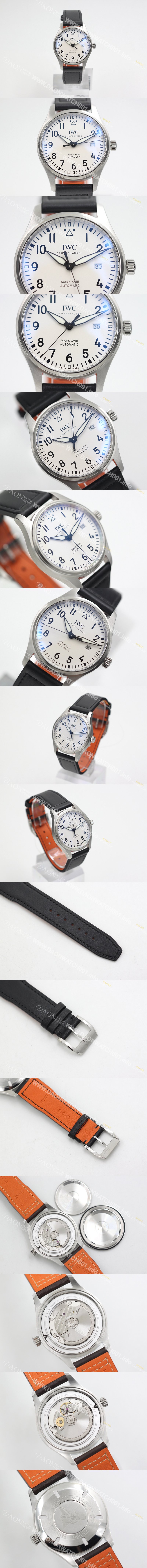 레플리카 [아이더블유씨] 남성용 파일럿 워치 마크 XVIII IW327004 어린왕자 에디션 센트럴 해킹 세컨즈 40mm 화이트 다이얼 오토매틱 무브먼트 iwc4077