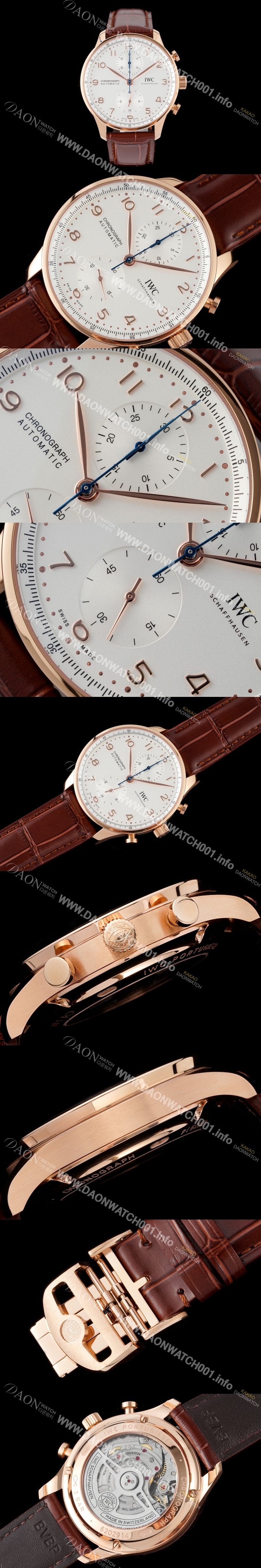 레플리카 [아이더블유씨] 남성용 신상품 / 포르투기즈 IW371611 크로노그래프 오토매틱 Cal.69355 타입 41미리 가죽줄 화이트 다이얼 iwc4093