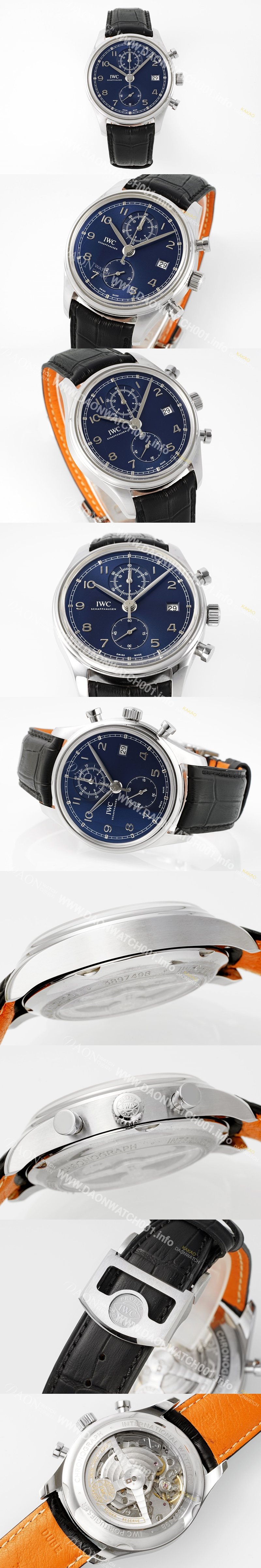 레플리카 [아이더블유씨] 남성용 포루투기즈 IW390302 크로노그래프 42mm 오토매틱 무브먼트 블루 다이얼 iwc4099