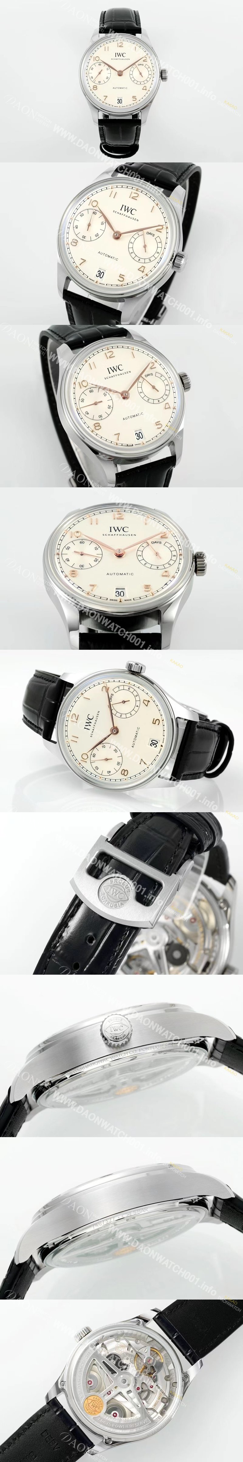 레플리카 [아이더블유씨] 남성용 포루투기즈 IW501701 세븐데이즈 42mm 오토매틱 무브먼트 화이트 다이얼 iwc4101