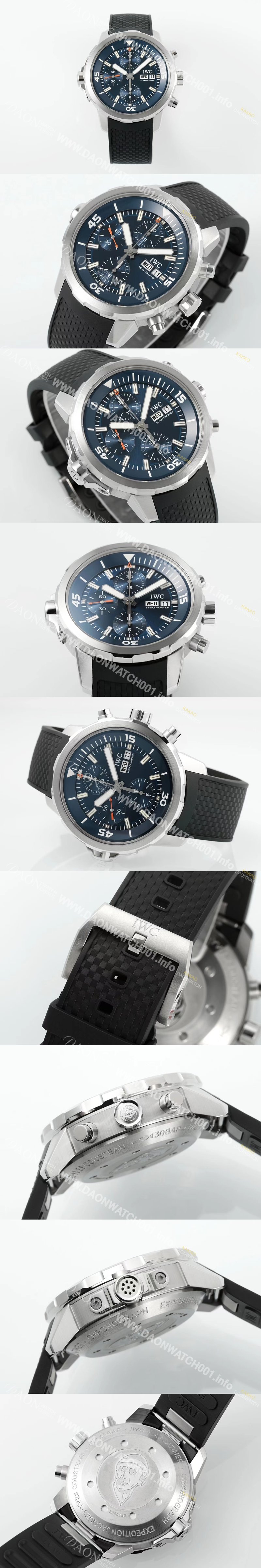 레플리카 [아이더블유씨] 남성용 아쿠아타이머 IW376805 크로노그래프 “엑스페디션 자크 이브 쿠스토” 에디션 44mm 오토매틱 무브먼트 블루 다이얼 iwc4112