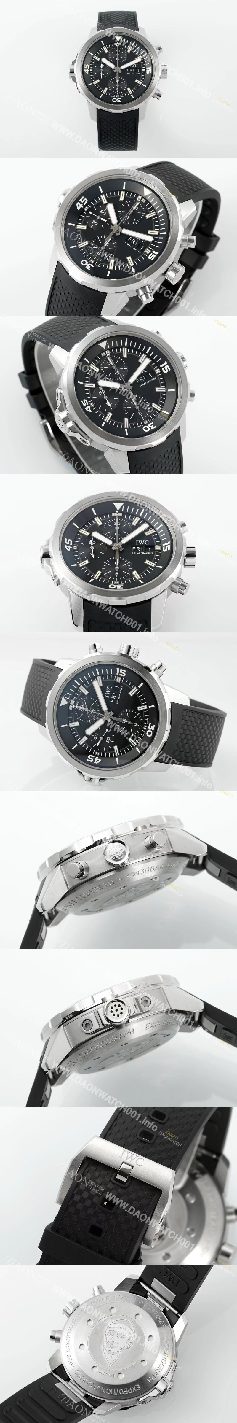 레플리카 [아이더블유씨] 남성용 아쿠아타이머 IW376803 크로노그래프 베스트 에디션 44mm 오토매틱 무브먼트 블랙 다이얼 iwc4113