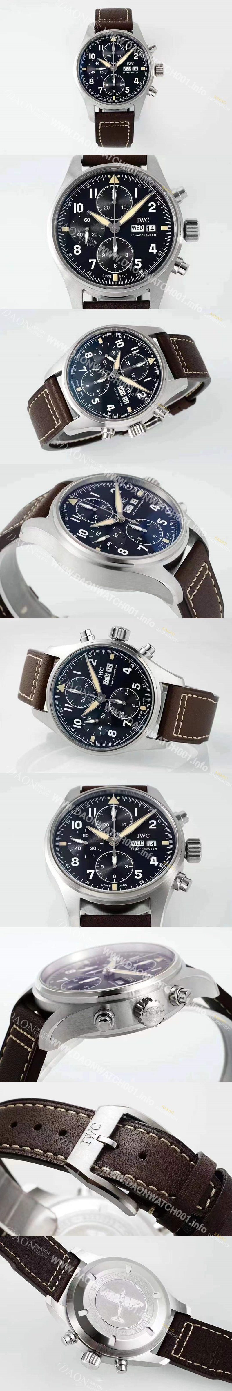 레플리카 [아이더블유씨] 남성용 파일럿 워치 IW387903 스핏파이어 크로노그래프 43mm 오토매틱 무브먼트 블랙 다이얼 iwc4115